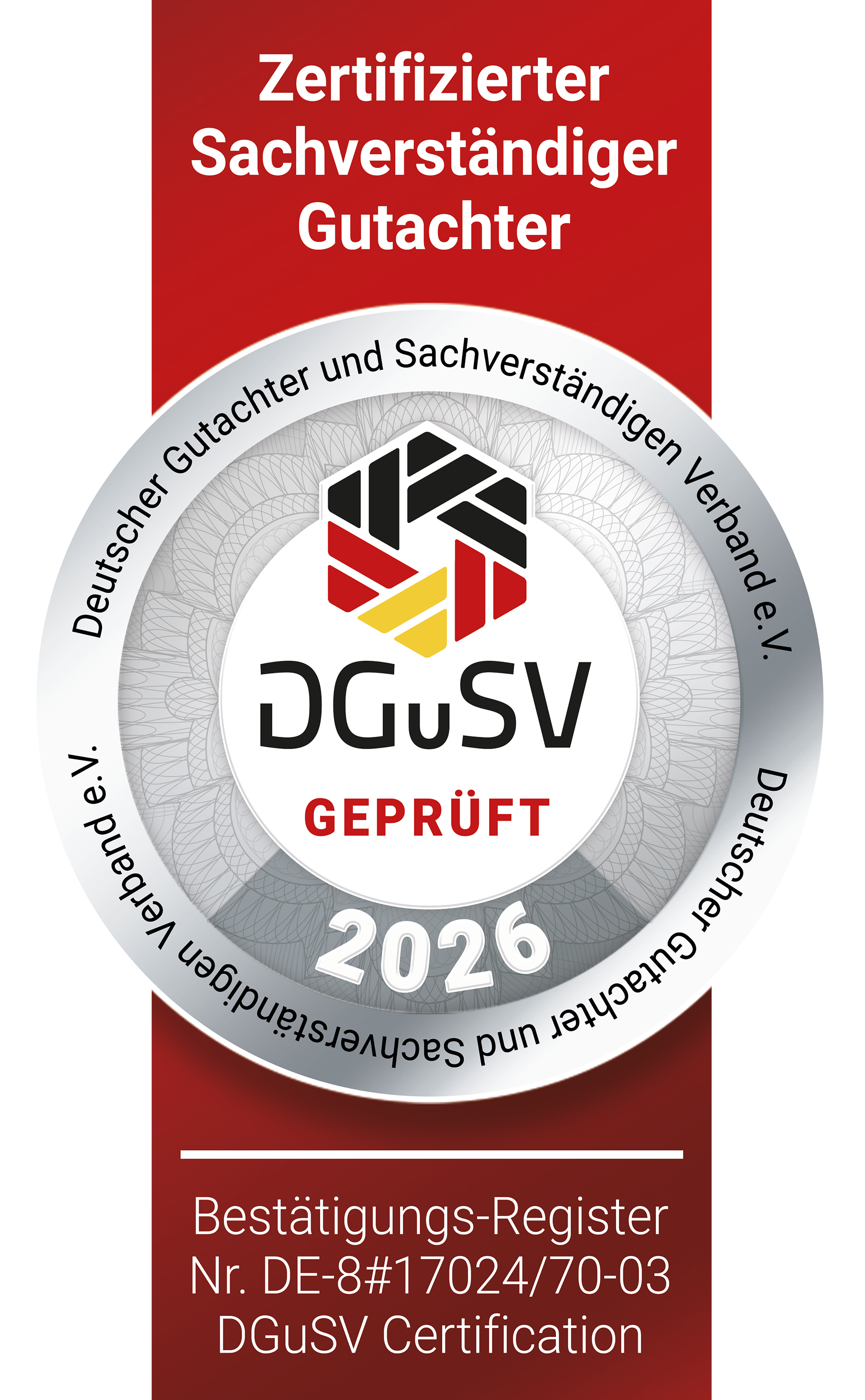 DGuSV Geprüft 2026 – Zertifizierter Sachverständiger Gutachter